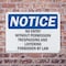 Signmission No Entry Without Permission Trespassing OSHA Notice Sign, Plastic, 10in W x 7in L, 2PK OS-2PACK-NS-P-710-L-14524 - alternate 7